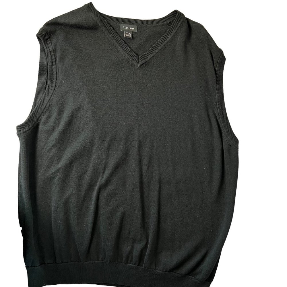 Van Heusen Sweater Vest Mens XXL Black